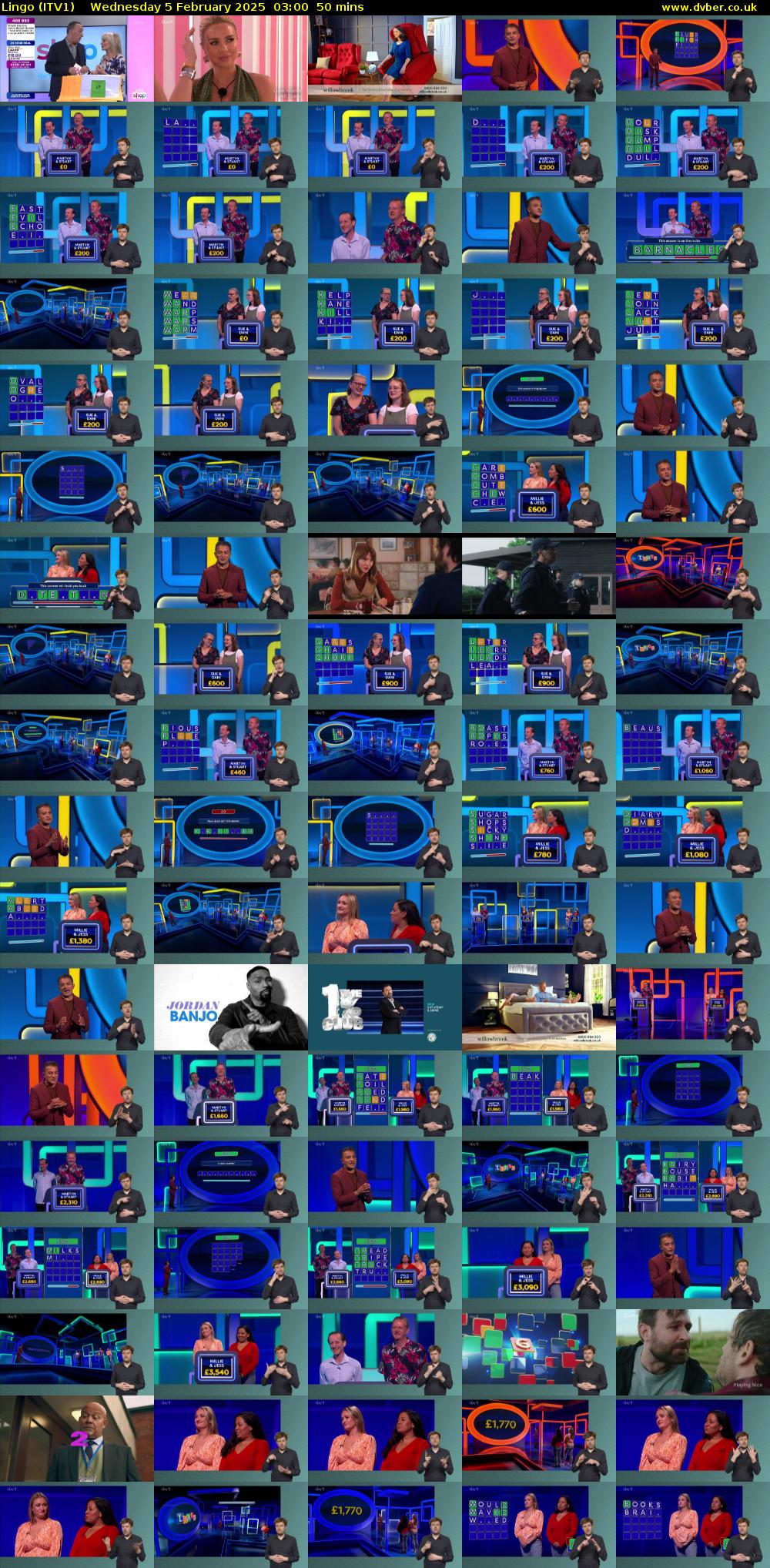 Lingo (ITV1) Wednesday 5 February 2025 03:00 - 03:50