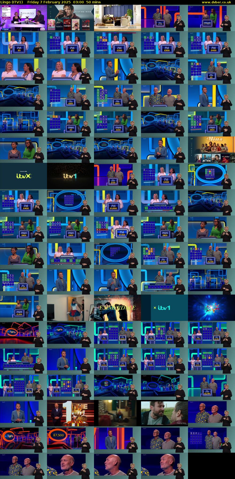 Lingo (ITV1) Friday 7 February 2025 03:00 - 03:50