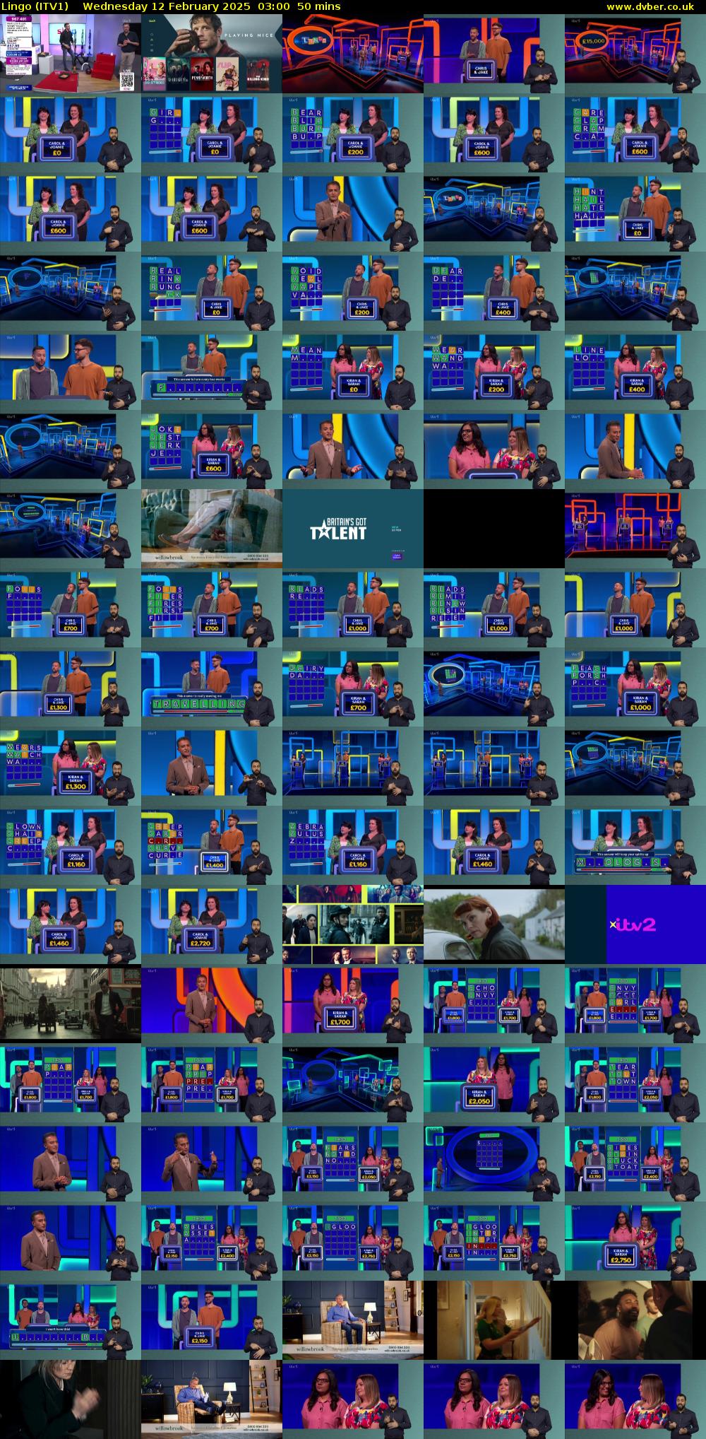 Lingo (ITV1) Wednesday 12 February 2025 03:00 - 03:50
