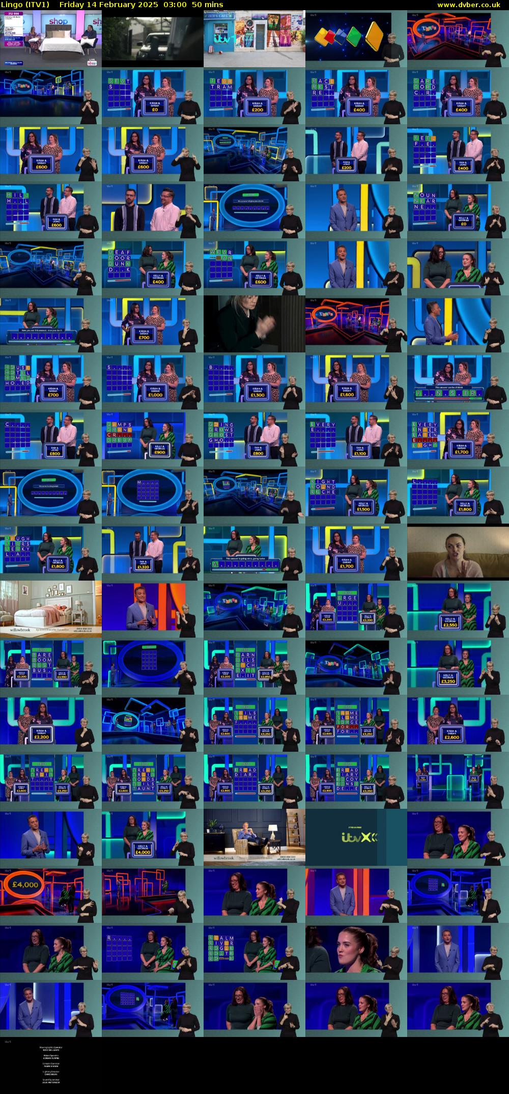 Lingo (ITV1) Friday 14 February 2025 03:00 - 03:50