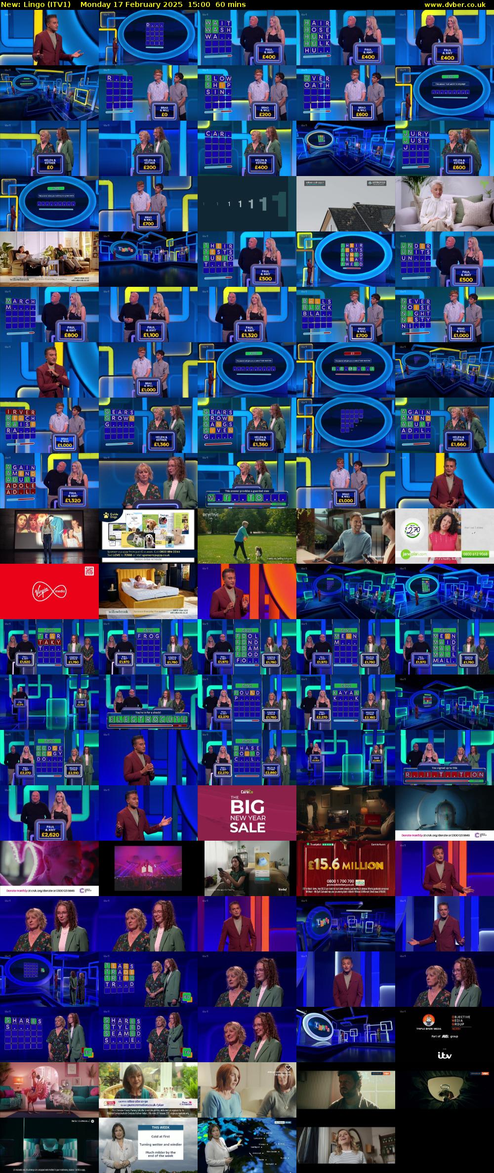 Lingo (ITV1) Monday 17 February 2025 15:00 - 16:00