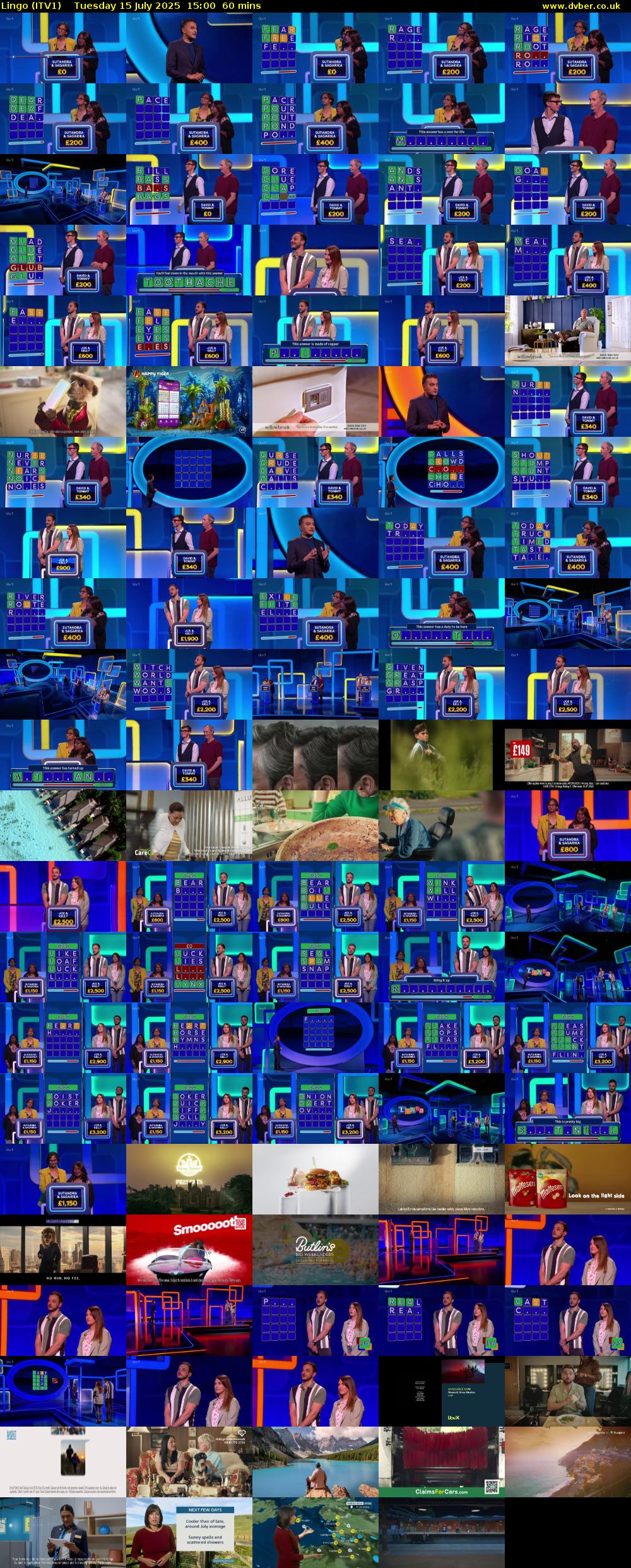 Lingo (ITV1) Tuesday 15 July 2025 15:00 - 16:00