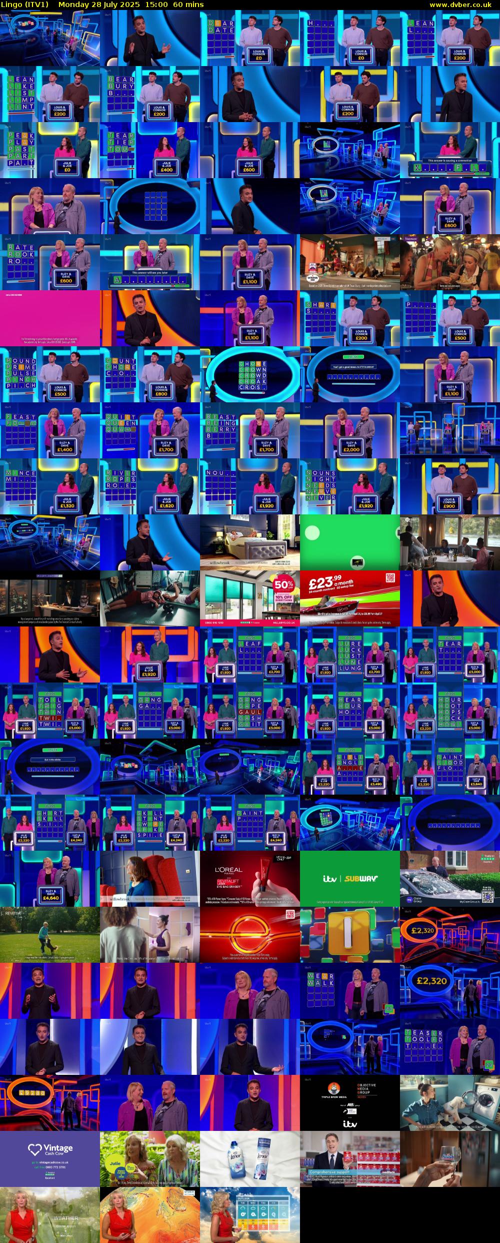 Lingo (ITV1) Monday 28 July 2025 15:00 - 16:00