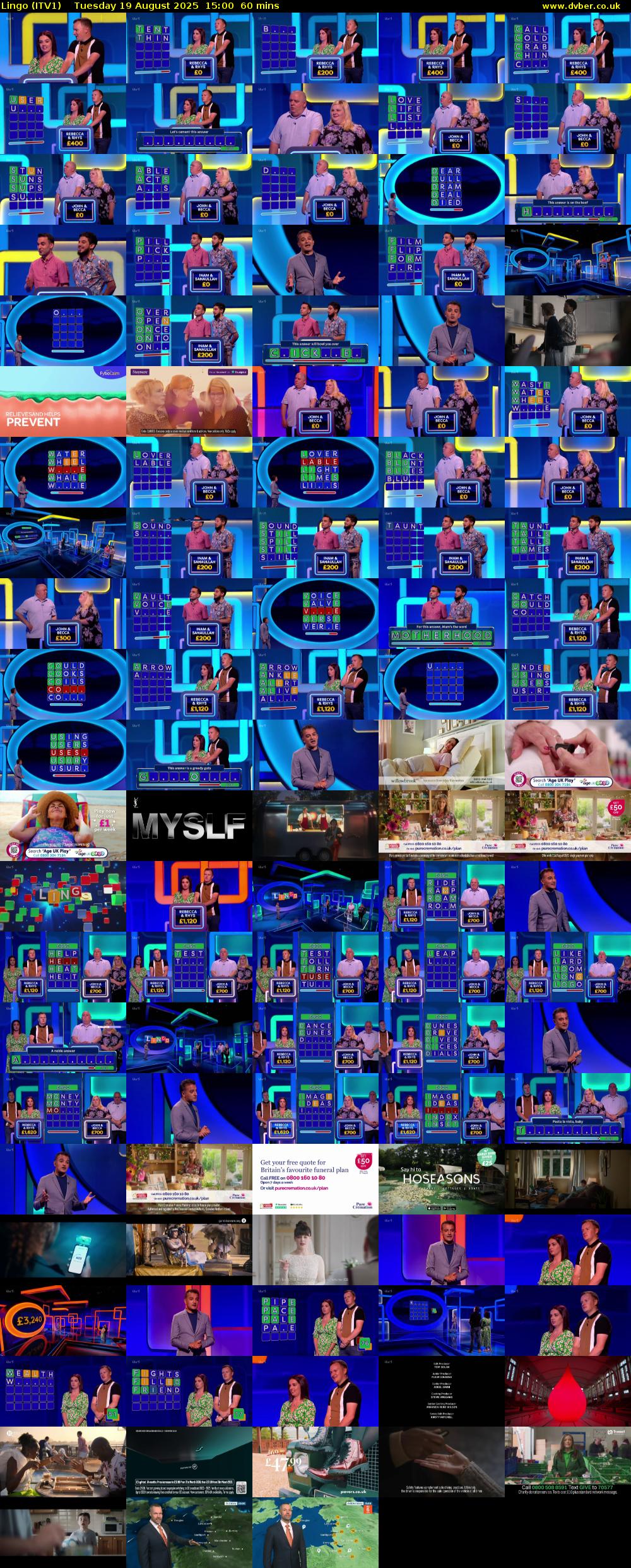 Lingo (ITV1) Tuesday 19 August 2025 15:00 - 16:00