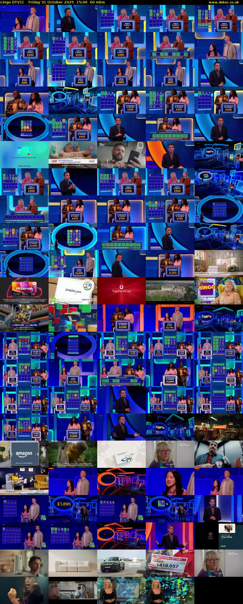 Lingo (ITV1) Friday 31 October 2025 15:00 - 16:00