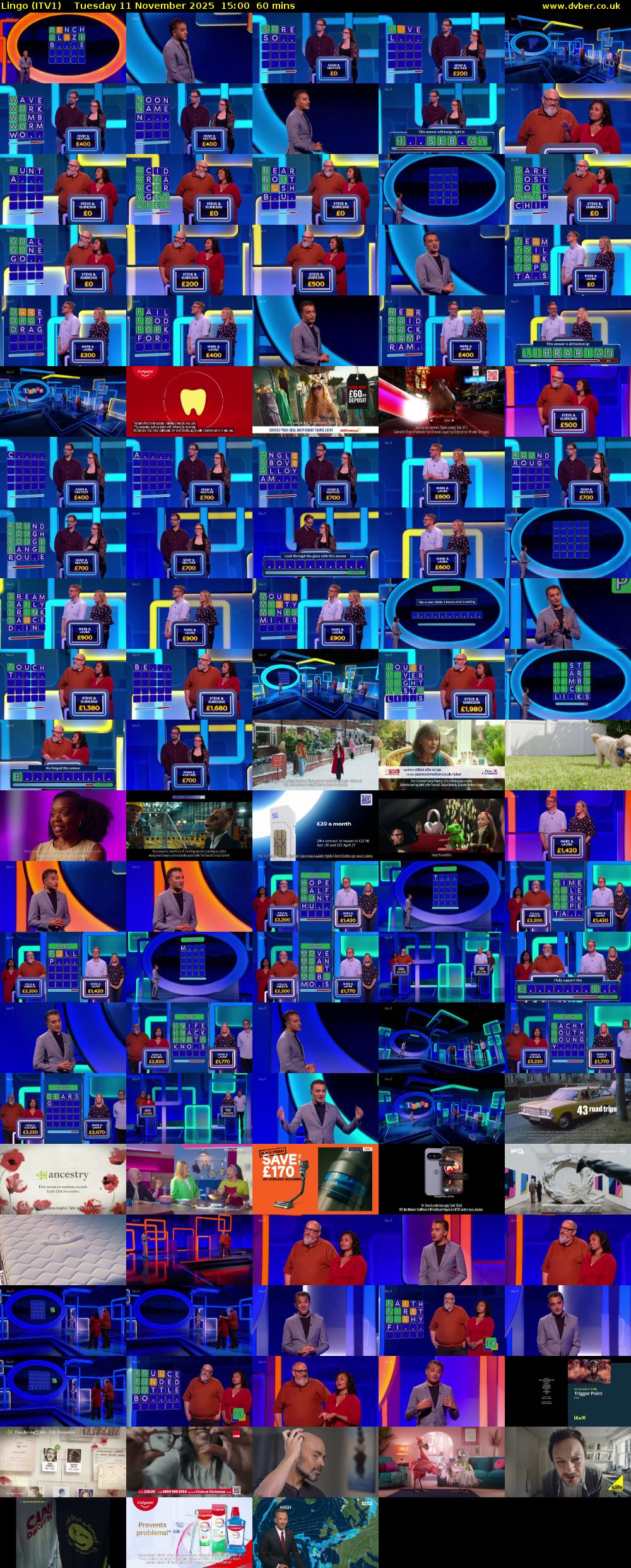 Lingo (ITV1) Tuesday 11 November 2025 15:00 - 16:00