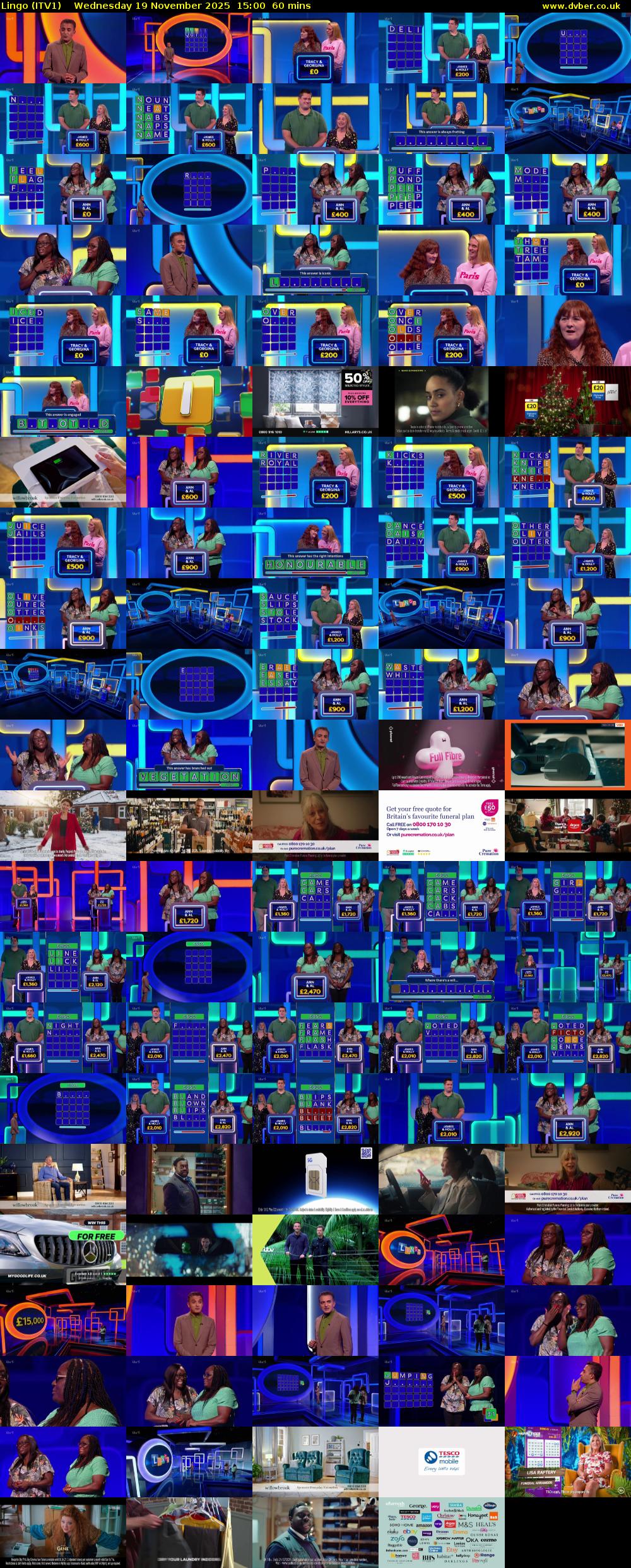 Lingo (ITV1) Wednesday 19 November 2025 15:00 - 16:00