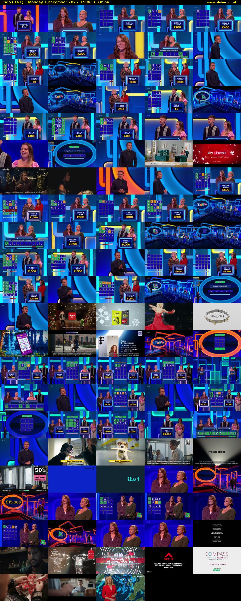 Lingo (ITV1) Monday 1 December 2025 15:00 - 16:00