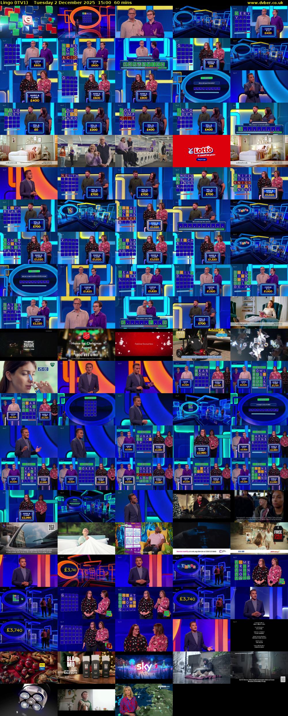 Lingo (ITV1) Tuesday 2 December 2025 15:00 - 16:00