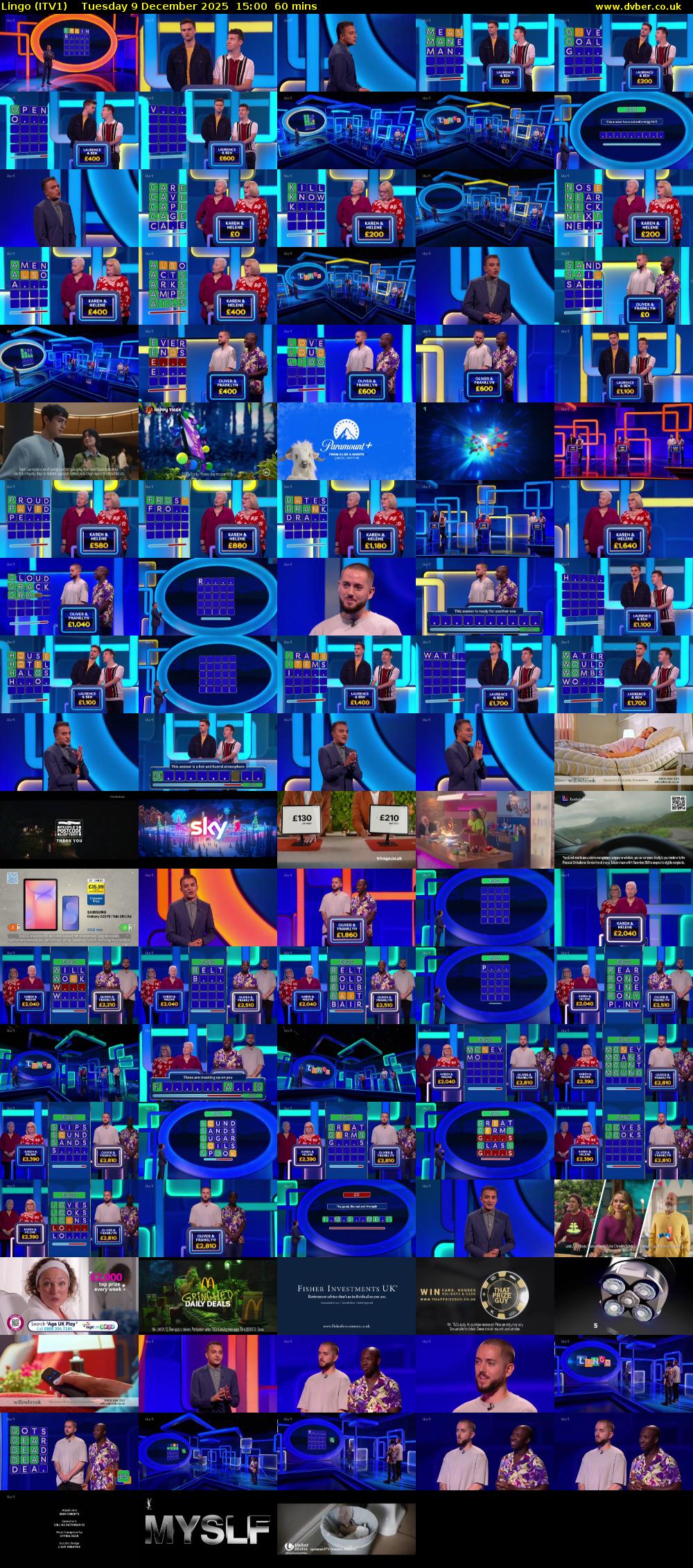 Lingo (ITV1) Tuesday 9 December 2025 15:00 - 16:00
