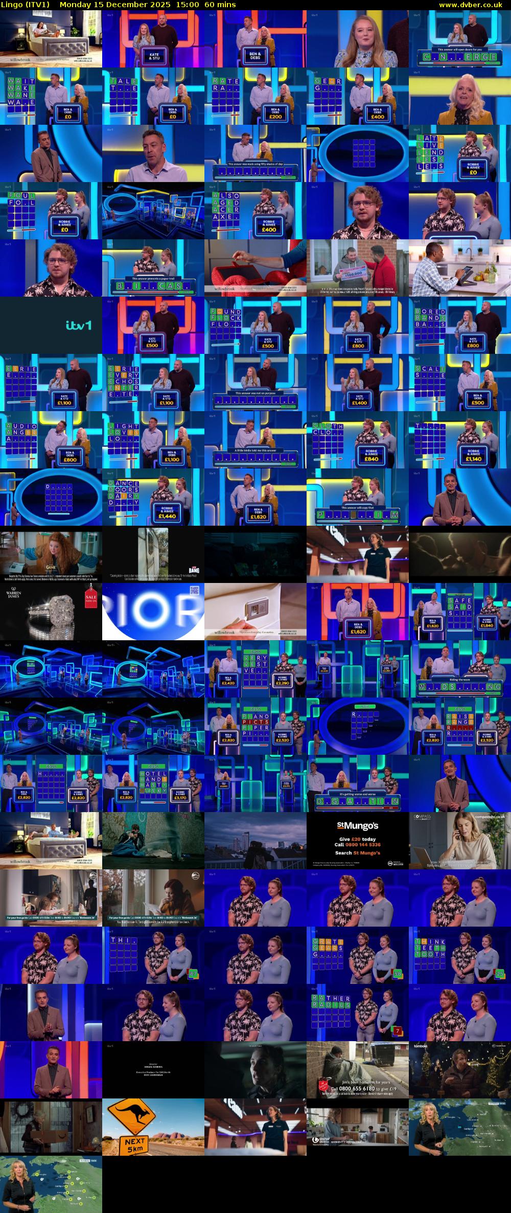 Lingo (ITV1) Monday 15 December 2025 15:00 - 16:00
