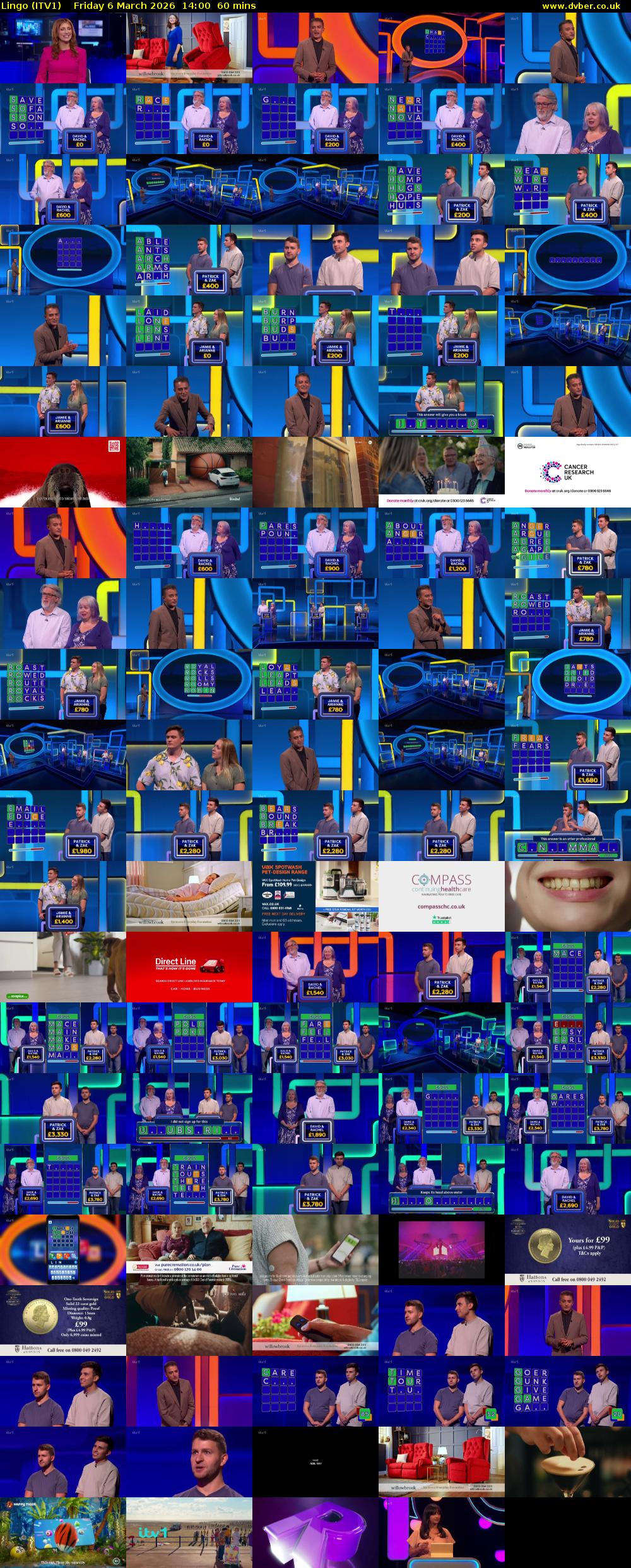Lingo (ITV1) Friday 6 March 2026 14:00 - 15:00