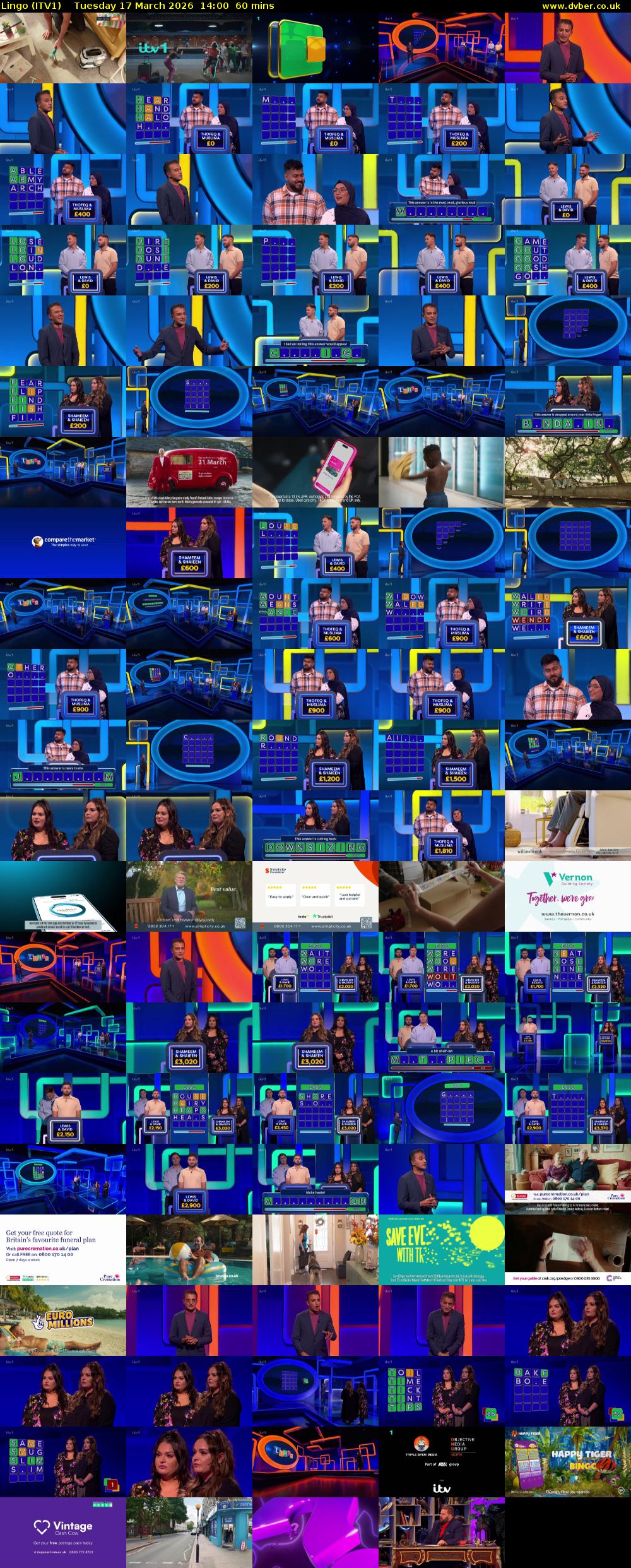 Lingo (ITV1) Tuesday 17 March 2026 14:00 - 15:00