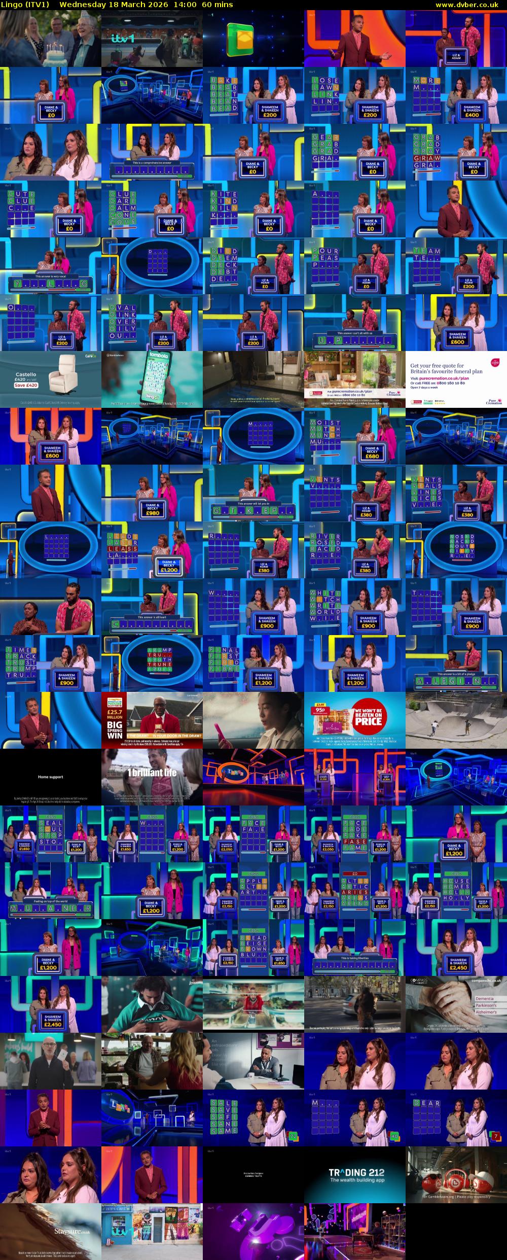 Lingo (ITV1) Wednesday 18 March 2026 14:00 - 15:00
