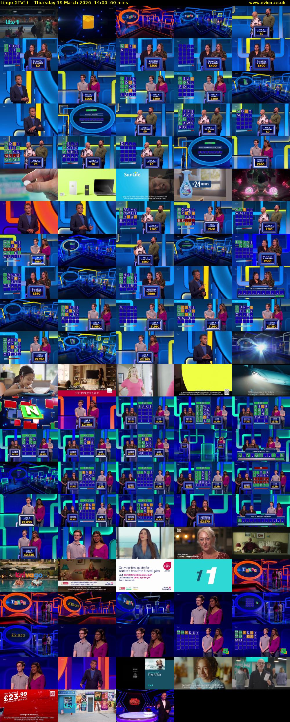 Lingo (ITV1) Thursday 19 March 2026 14:00 - 15:00