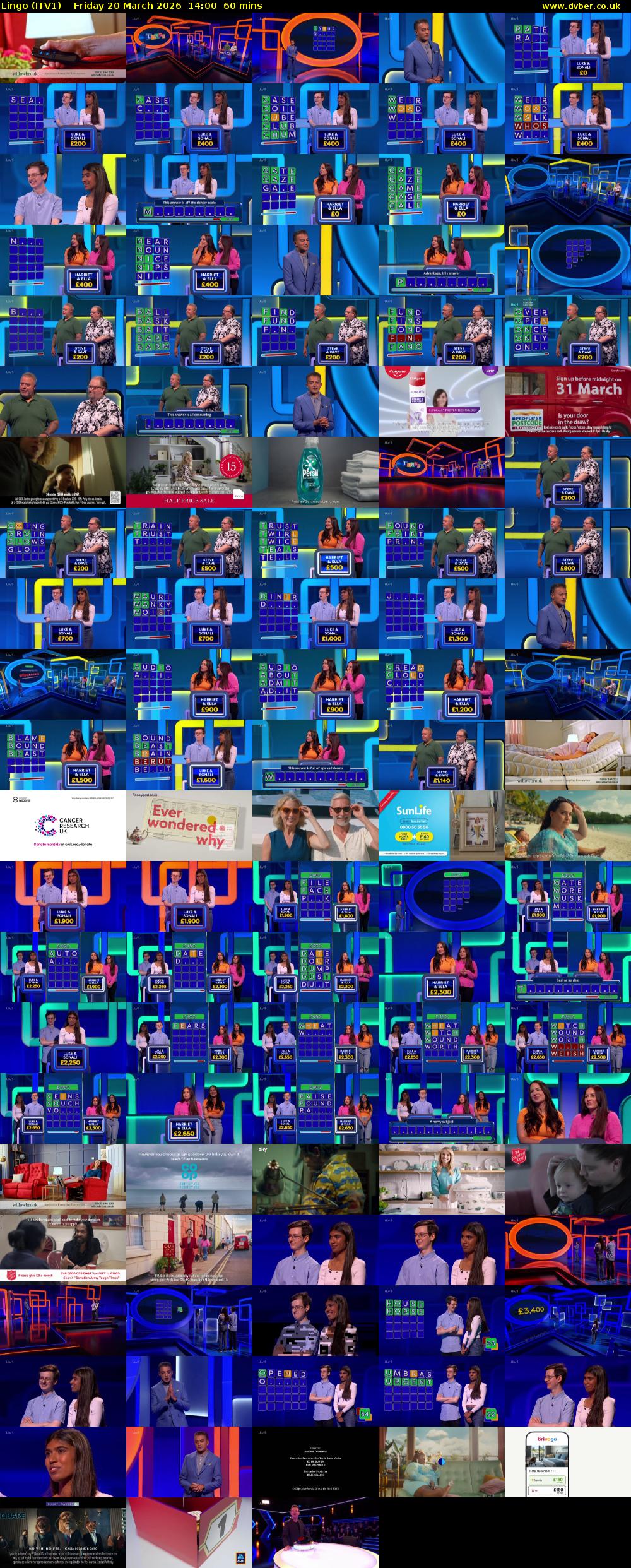 Lingo (ITV1) Friday 20 March 2026 14:00 - 15:00