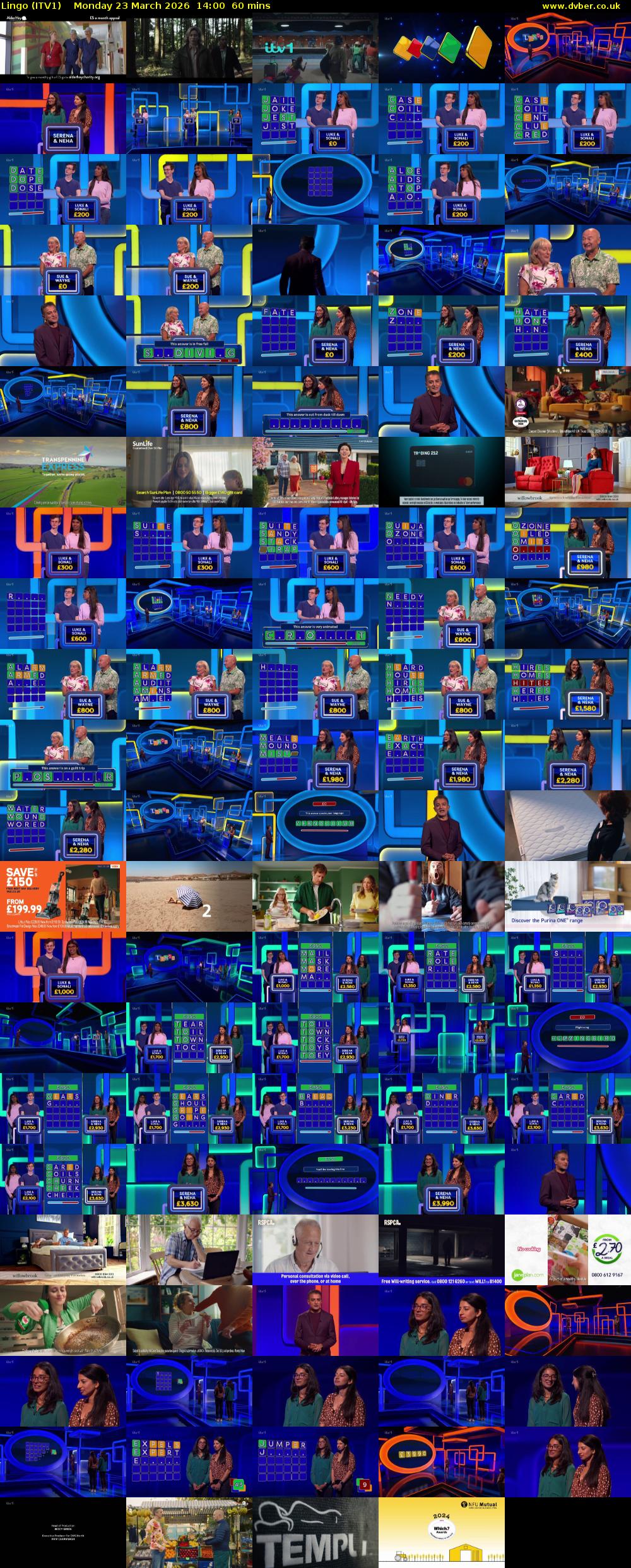 Lingo (ITV1) Monday 23 March 2026 14:00 - 15:00