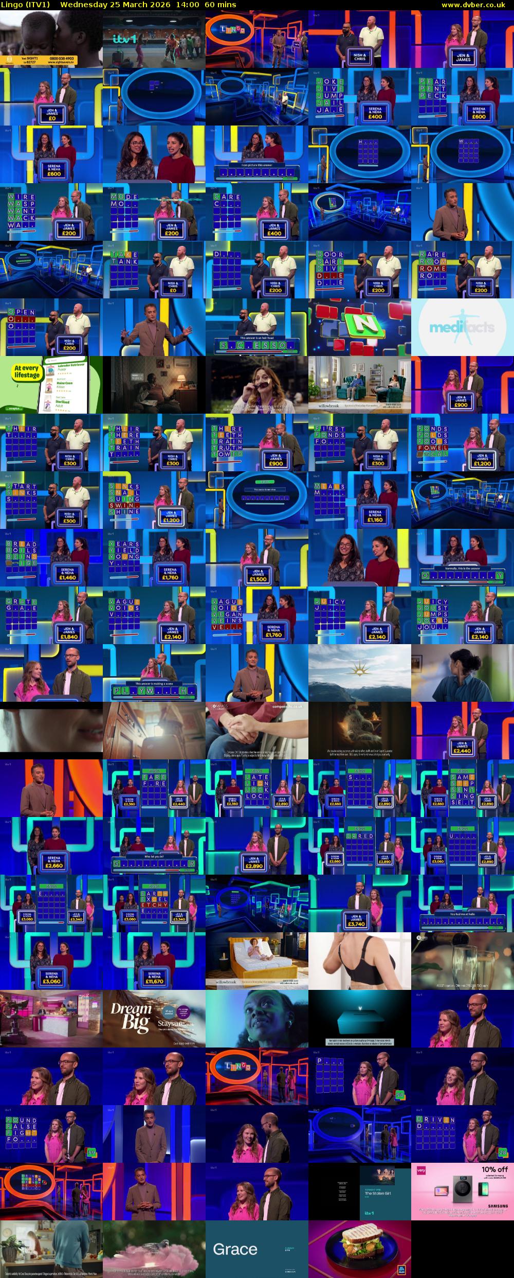 Lingo (ITV1) Wednesday 25 March 2026 14:00 - 15:00