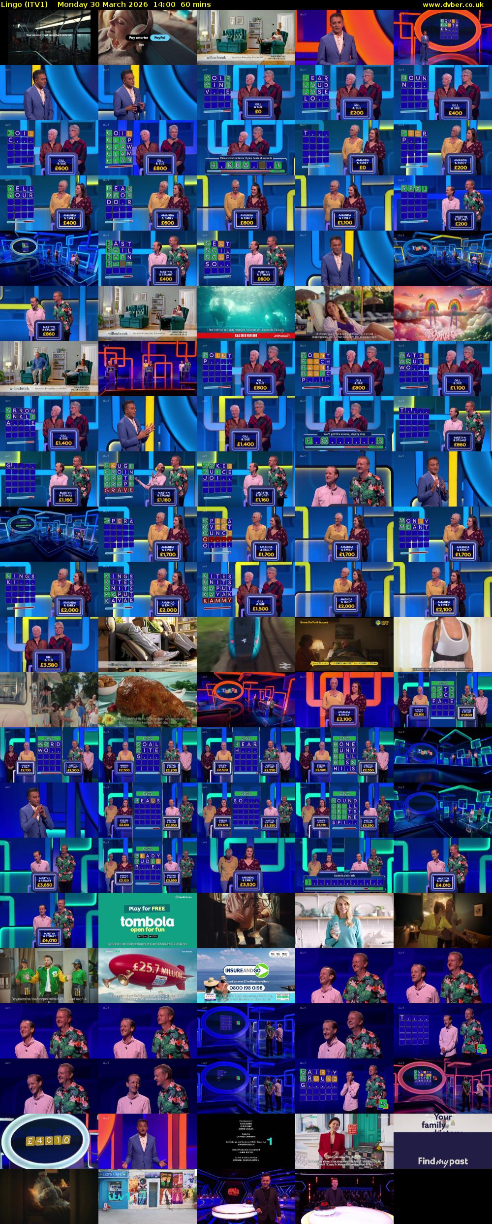 Lingo (ITV1) Wednesday 1 April 2026 14:00 - 15:00