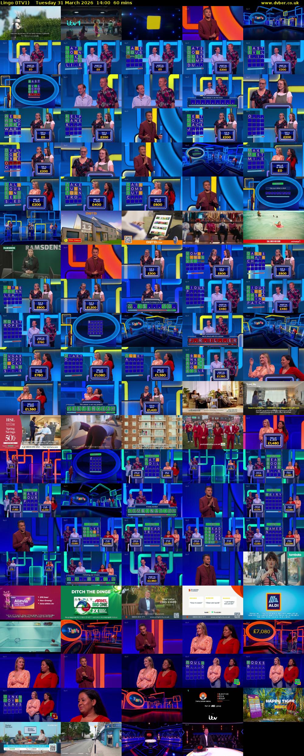 Lingo (ITV1) Tuesday 31 March 2026 14:00 - 15:00