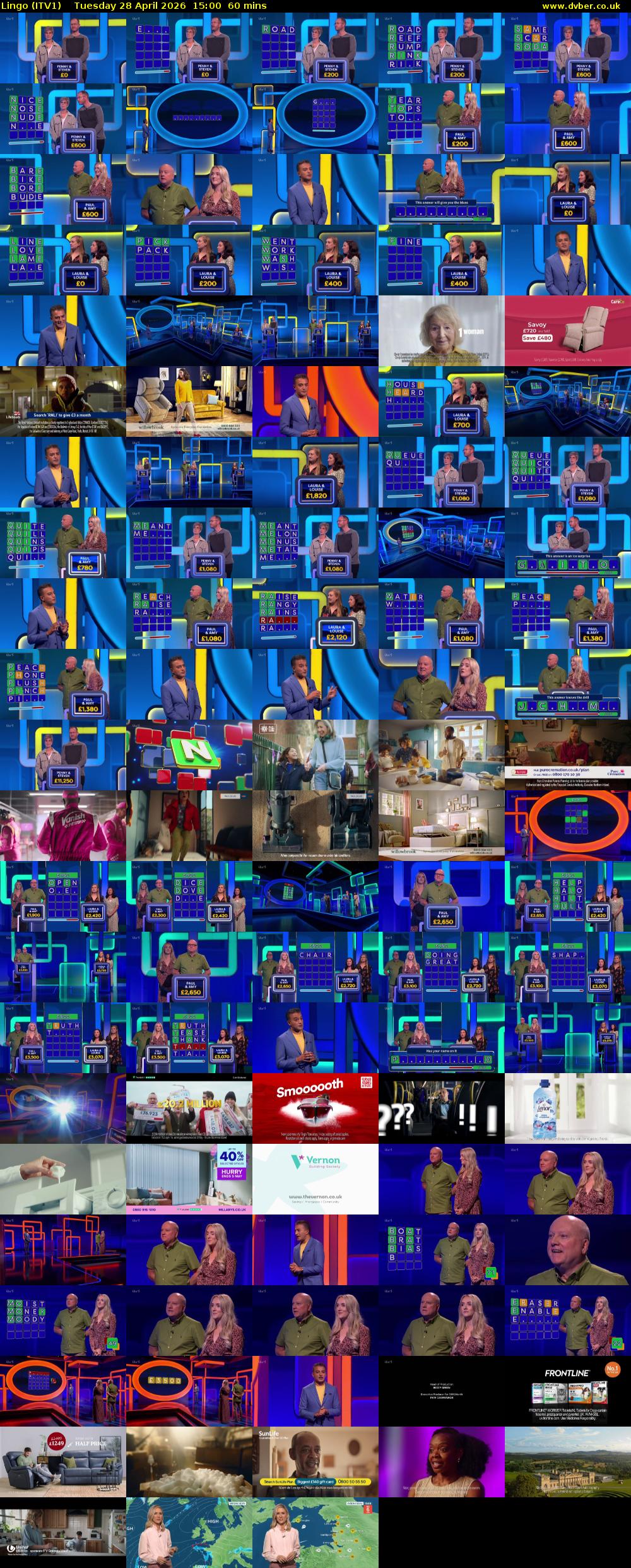 Lingo (ITV1) Tuesday 28 April 2026 15:00 - 16:00