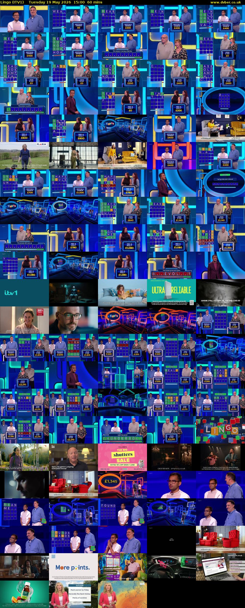 Lingo (ITV1) Tuesday 19 May 2026 15:00 - 16:00