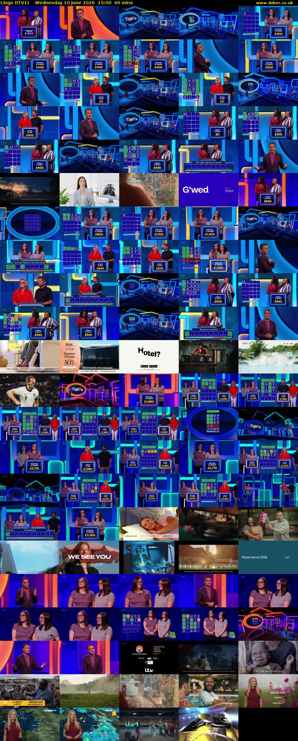 Lingo (ITV1) Wednesday 10 June 2026 15:00 - 16:00