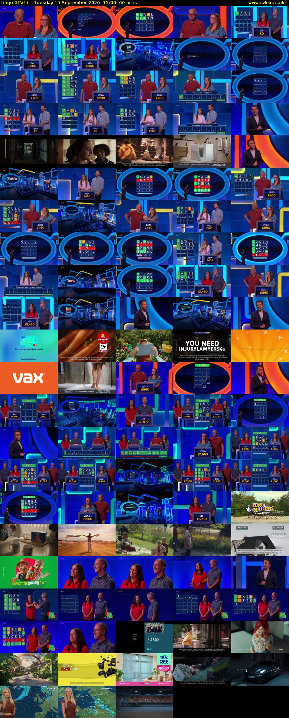 Lingo (ITV1) Tuesday 15 September 2026 15:00 - 16:00