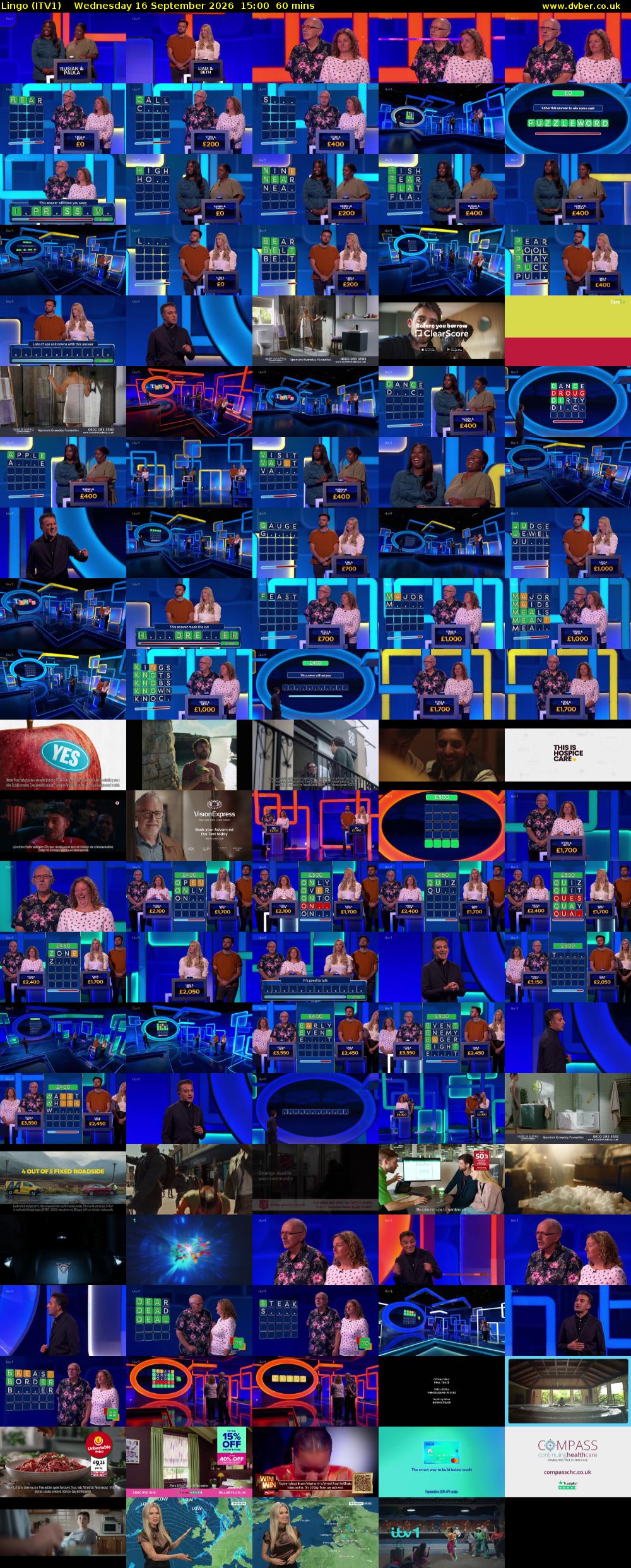 Lingo (ITV1) Wednesday 16 September 2026 15:00 - 16:00