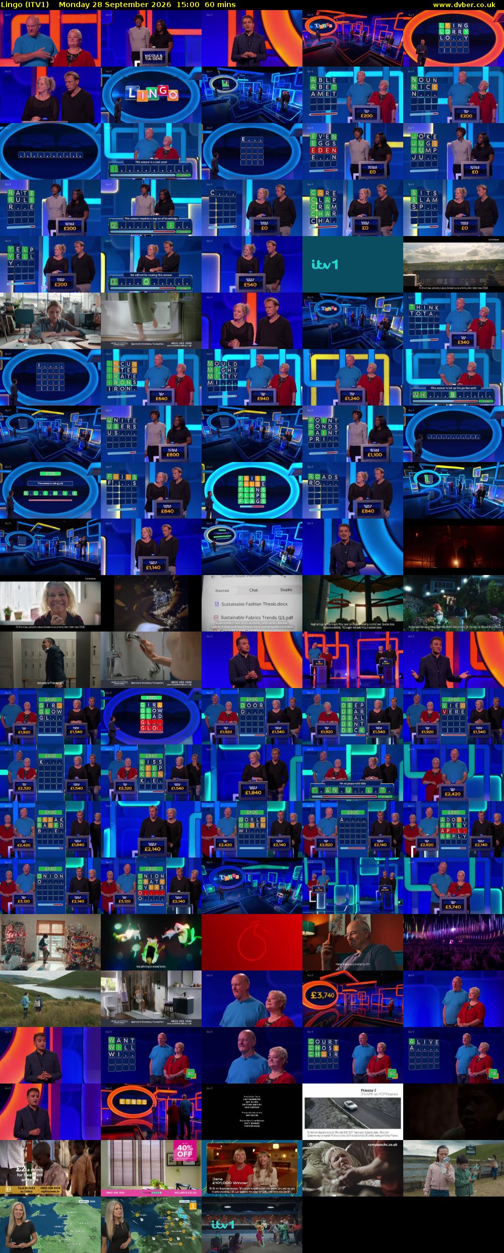 Lingo (ITV1) Monday 28 September 2026 15:00 - 16:00