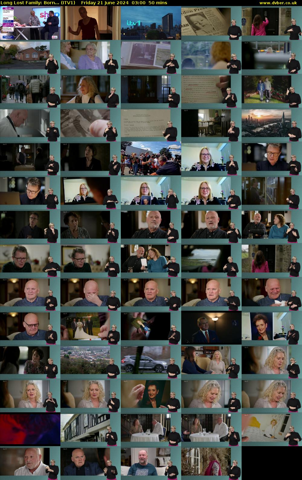 Long Lost Family: Born... (ITV1) Friday 21 June 2024 03:00 - 03:50