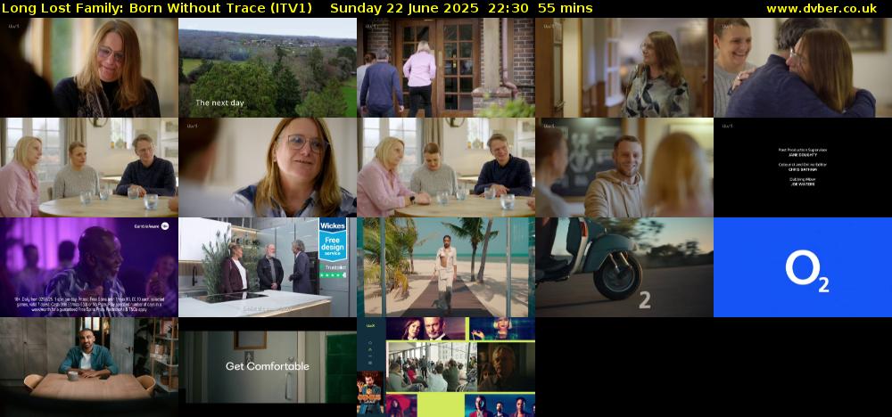 Long Lost Family: Born Without Trace (ITV1) Sunday 22 June 2025 22:30 - 23:25
