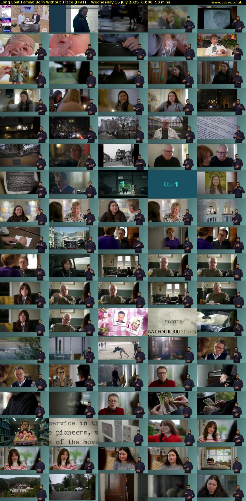 Long Lost Family: Born Without Trace (ITV1) Wednesday 16 July 2025 03:00 - 03:50