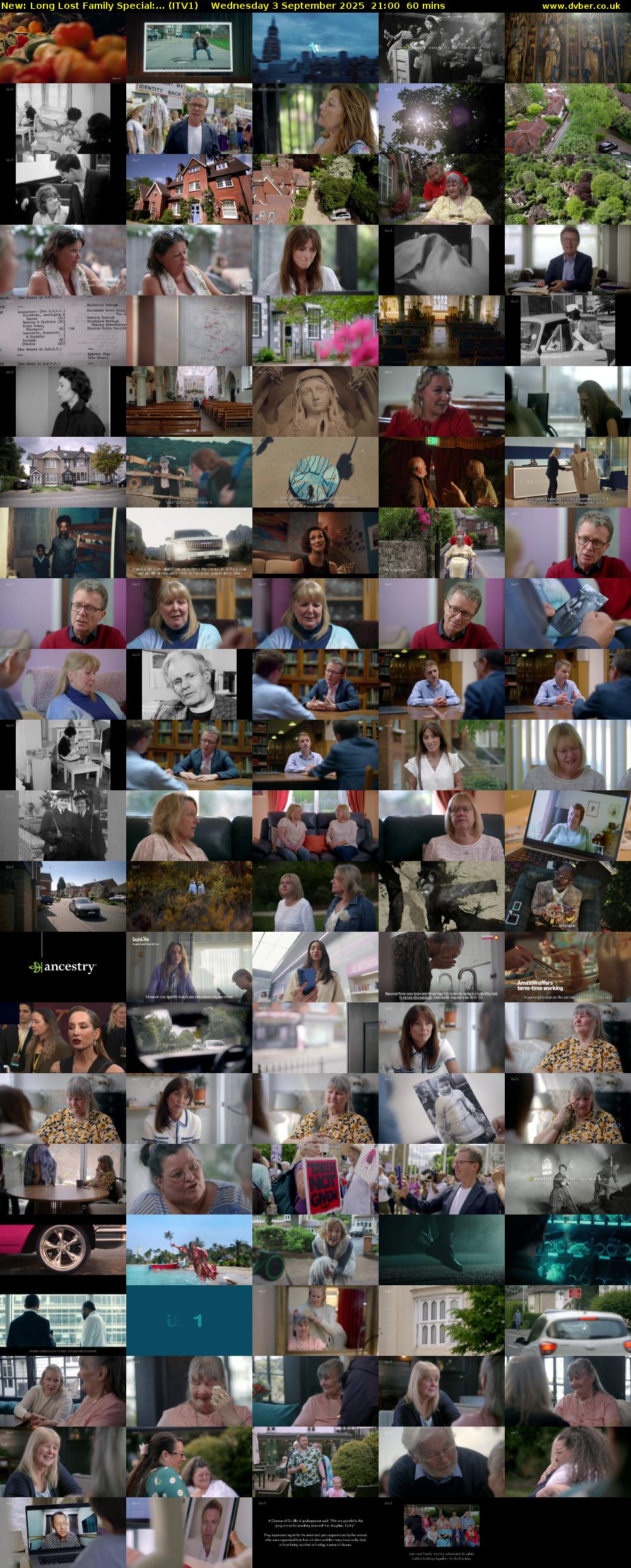 Long Lost Family Special:... (ITV1) Wednesday 3 September 2025 21:00 - 22:00