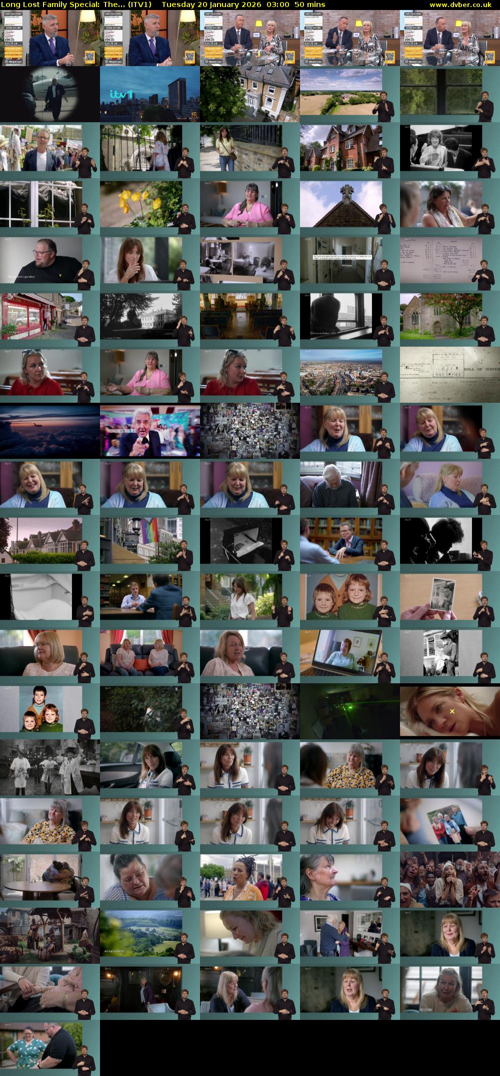 Long Lost Family Special: The... (ITV1) Tuesday 20 January 2026 03:00 - 03:50