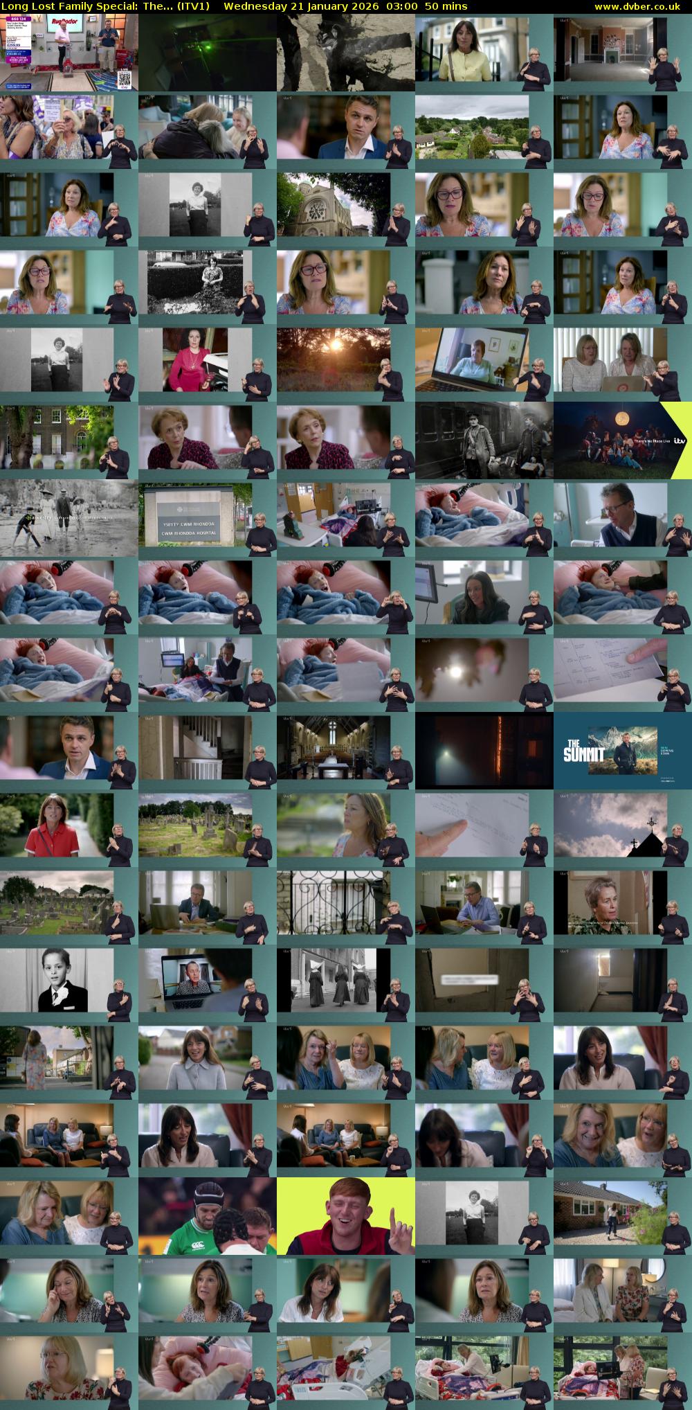 Long Lost Family Special: The... (ITV1) Wednesday 21 January 2026 03:00 - 03:50