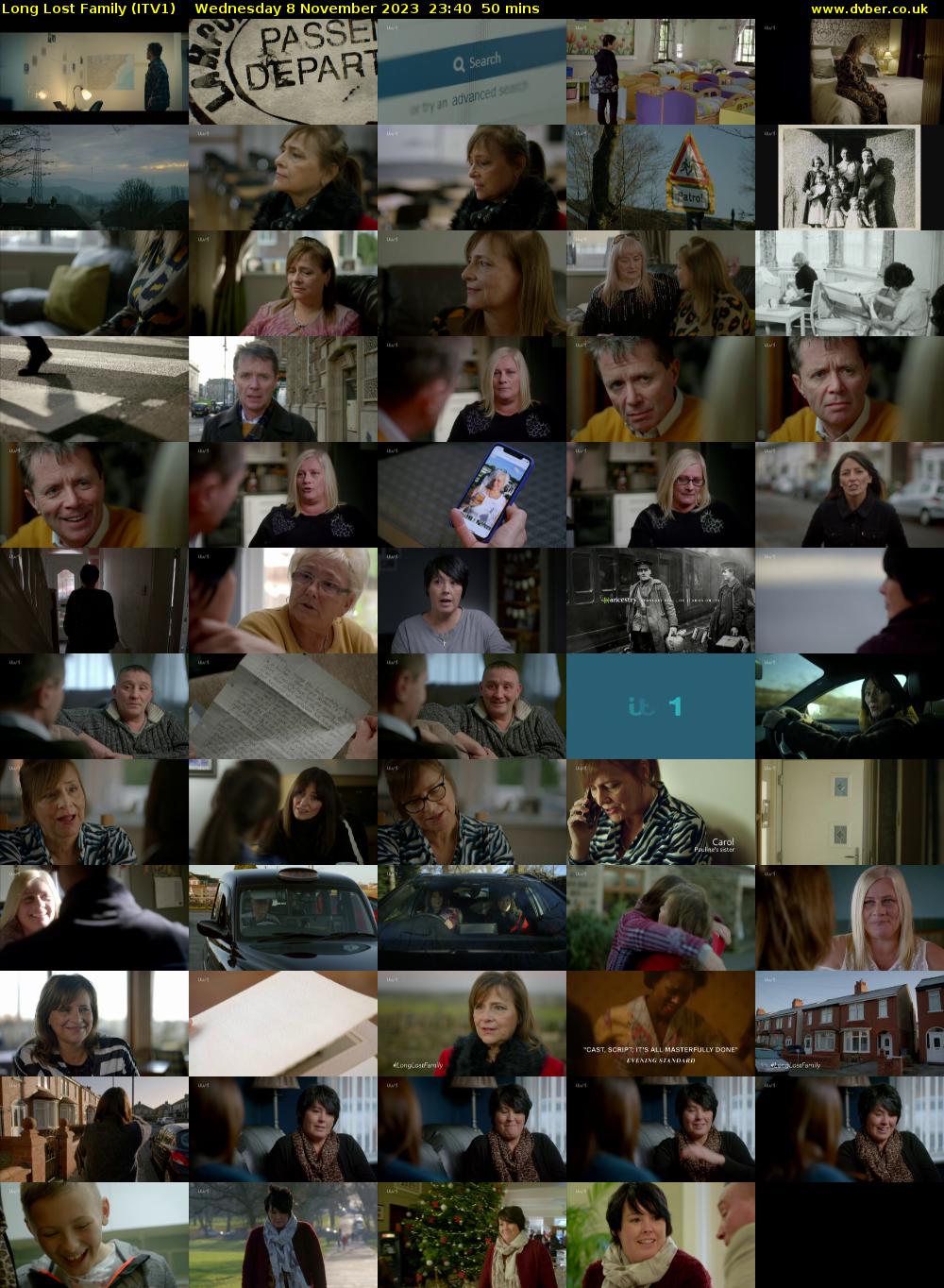 Long Lost Family (ITV1) Wednesday 8 November 2023 23:40 - 00:30