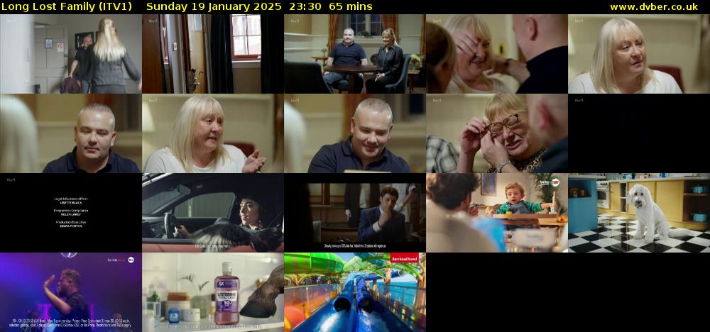 Long Lost Family (ITV1) Sunday 19 January 2025 23:30 - 00:35