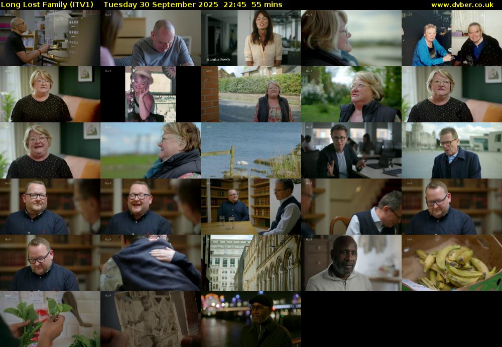 Long Lost Family (ITV1) Tuesday 30 September 2025 22:45 - 23:40