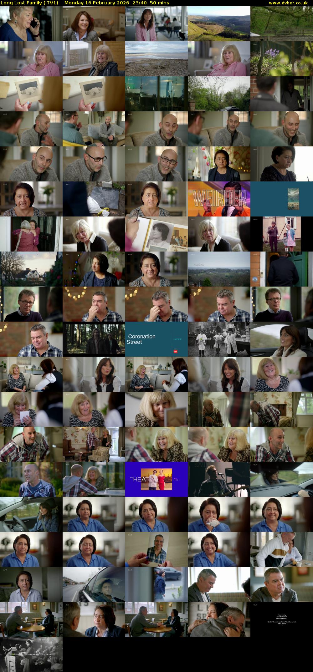 Long Lost Family (ITV1) Monday 16 February 2026 23:40 - 00:30