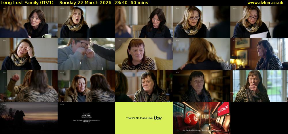 Long Lost Family (ITV1) Sunday 22 March 2026 23:40 - 00:40