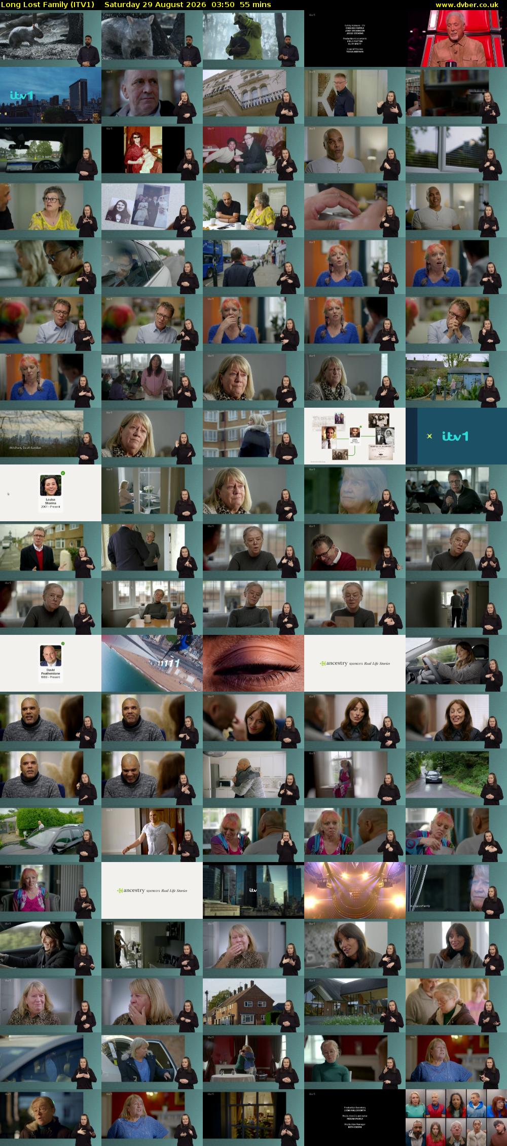 Long Lost Family (ITV1) Saturday 29 August 2026 03:50 - 04:45
