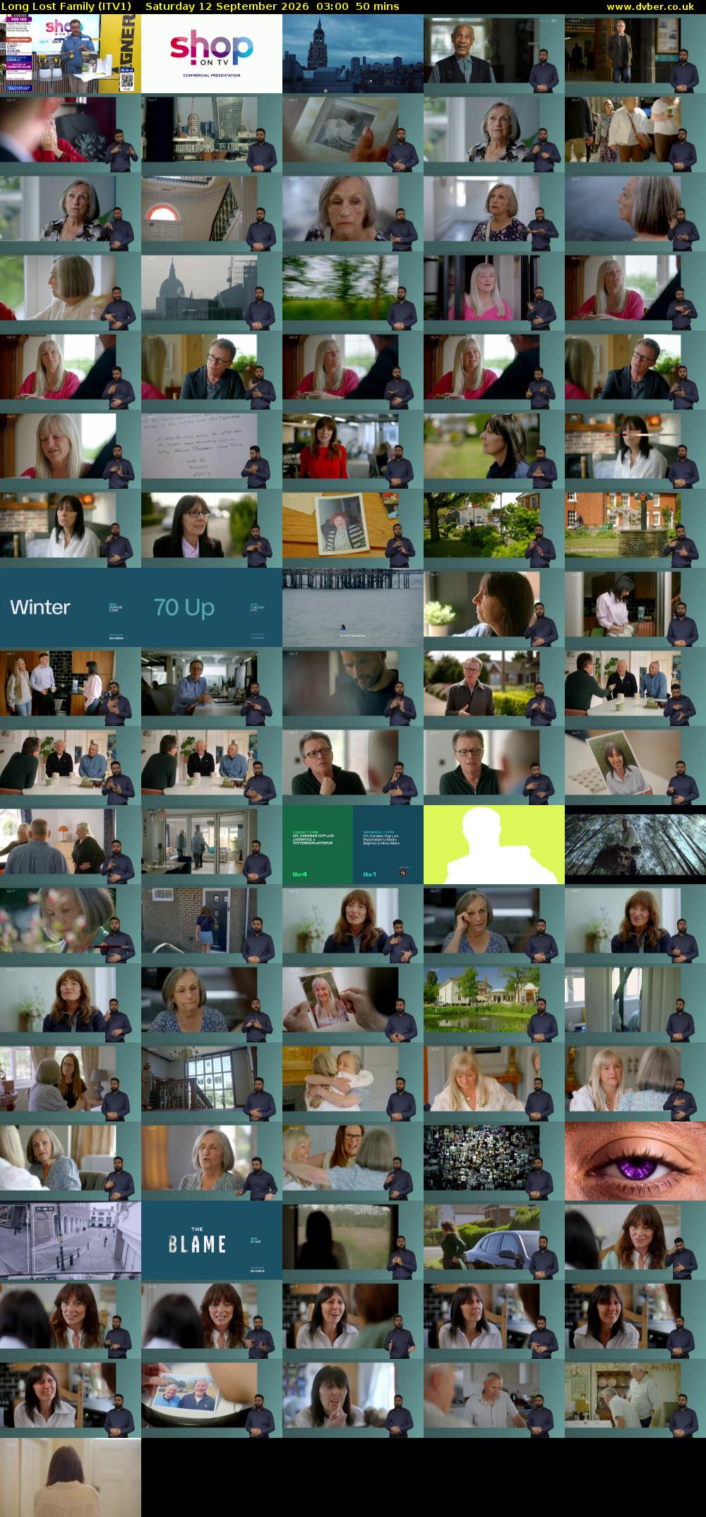 Long Lost Family (ITV1) Saturday 12 September 2026 03:00 - 03:50