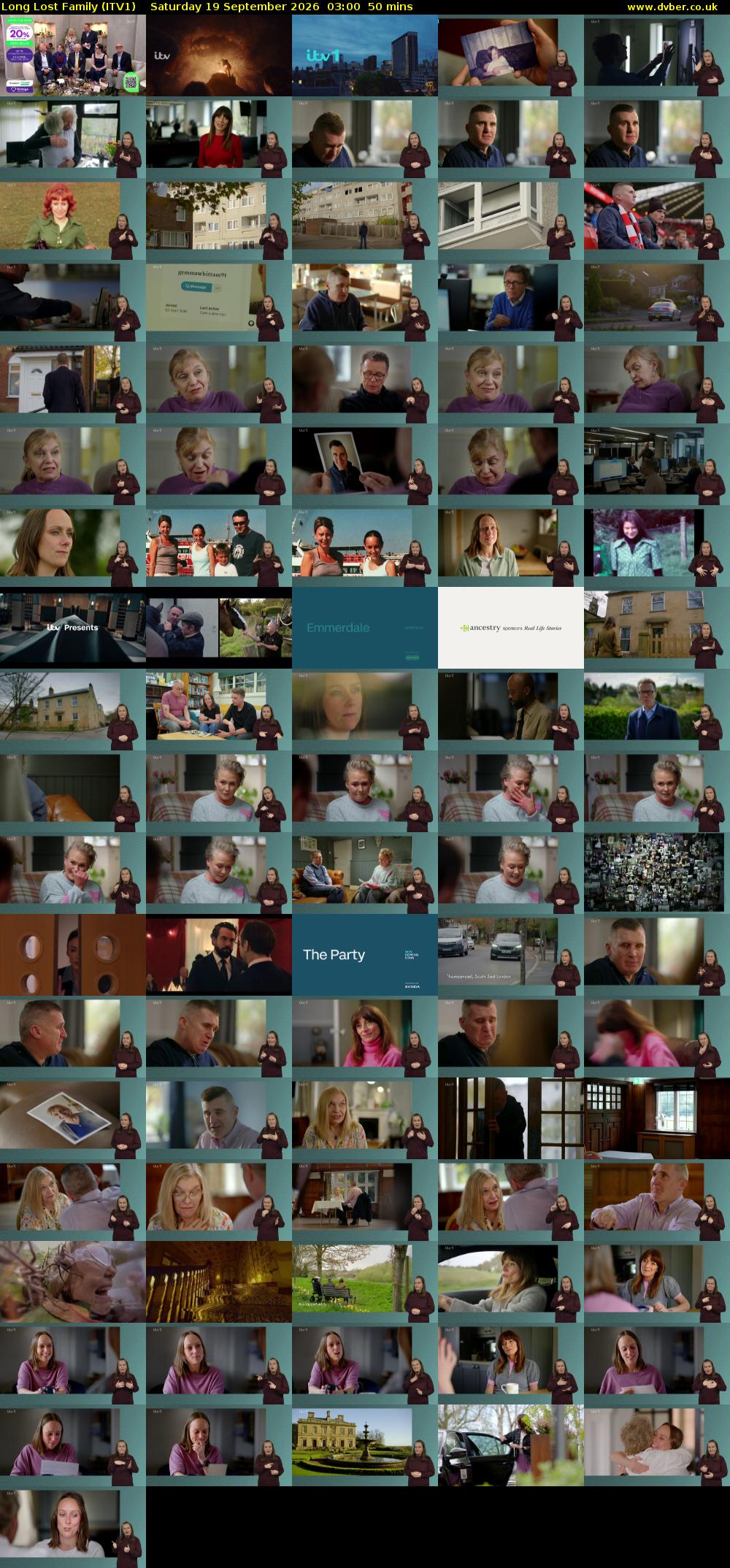 Long Lost Family (ITV1) Saturday 19 September 2026 03:00 - 03:50