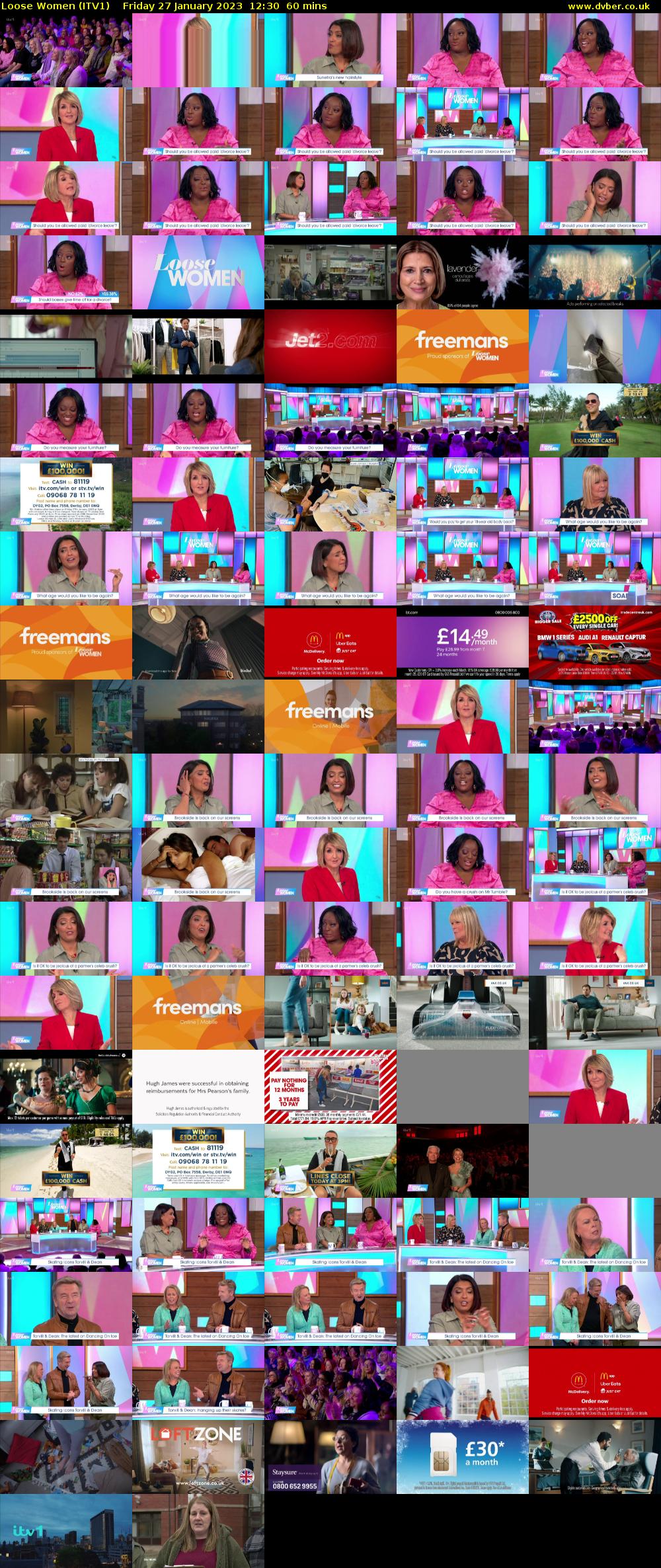 Loose Women (ITV1) Friday 27 January 2023 12:30 - 13:30