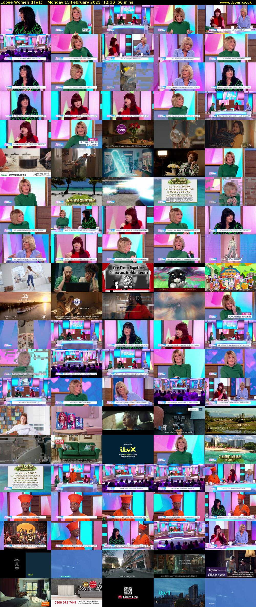 Loose Women (ITV1) Monday 13 February 2023 12:30 - 13:30