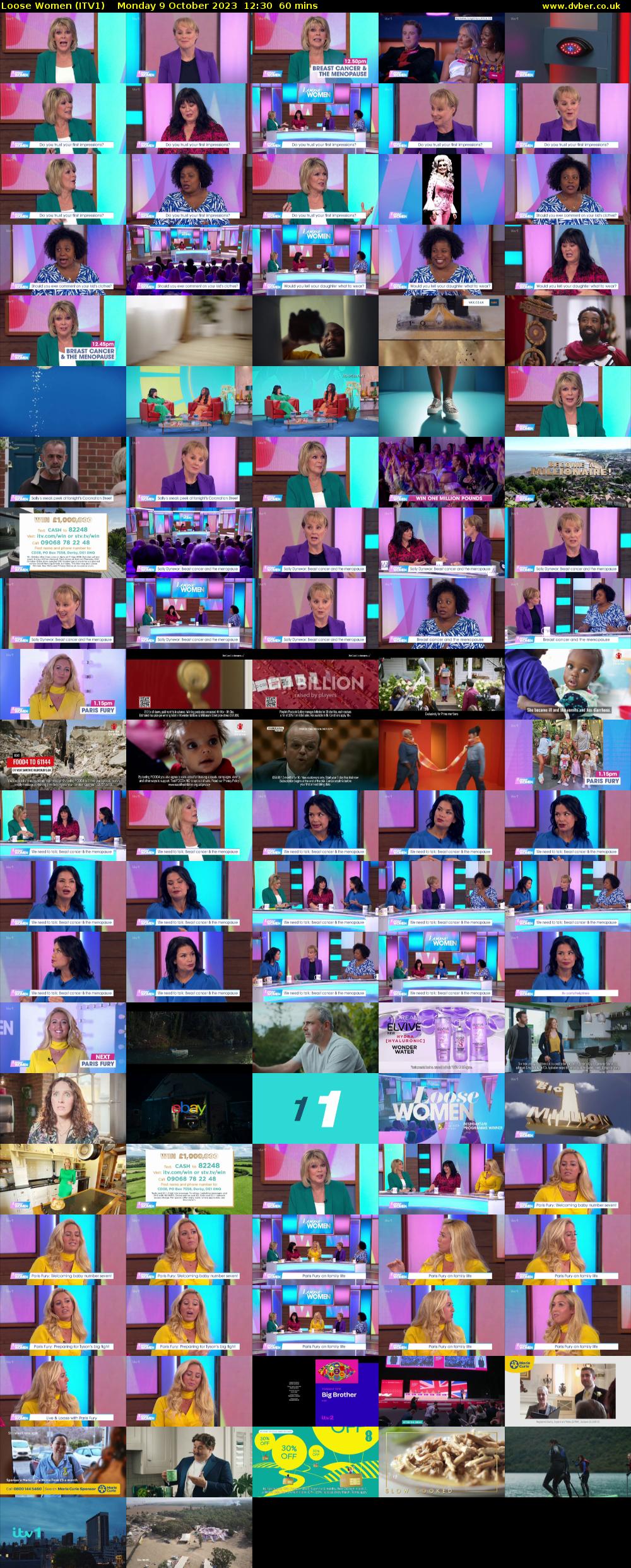 Loose Women (ITV1) Monday 9 October 2023 12:30 - 13:30