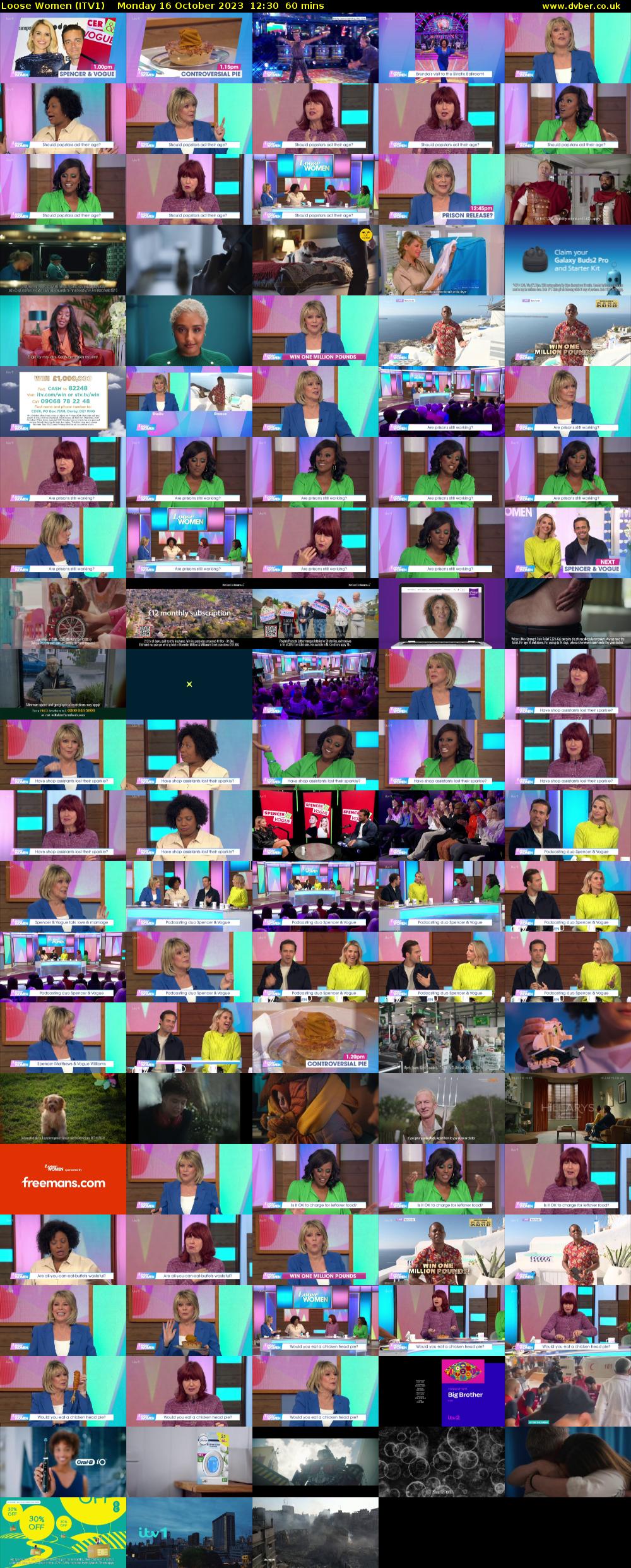 Loose Women (ITV1) Monday 16 October 2023 12:30 - 13:30