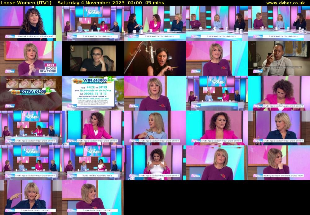 Loose Women (ITV1) Saturday 4 November 2023 02:00 - 02:45