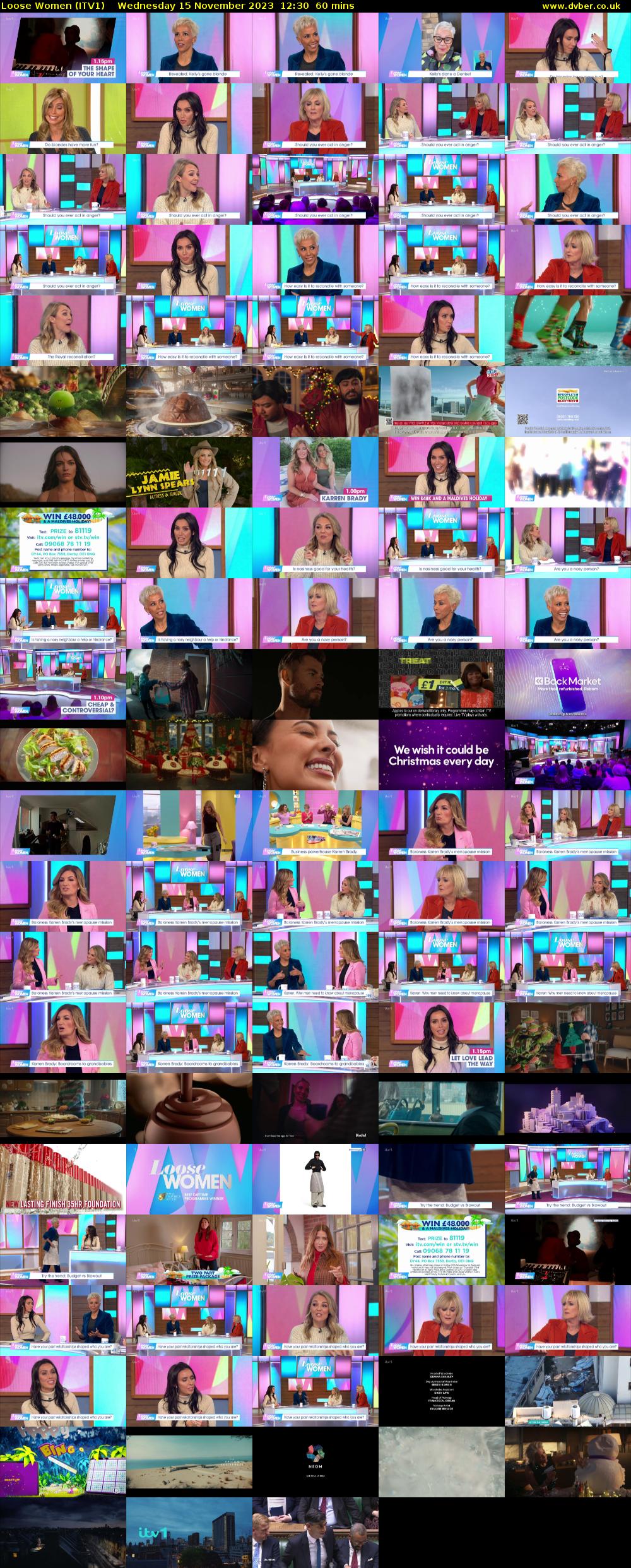 Loose Women (ITV1) Wednesday 15 November 2023 12:30 - 13:30